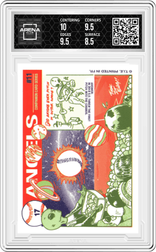 Shohei Ohtani from the 2021-22 Topps Project70 set graded by Arena Club and given an overall grade of 9.