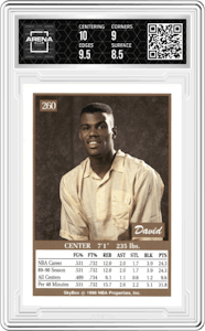 David Robinson from the 1990-91 SkyBox  set graded by Arena Club and given an overall grade of 9.