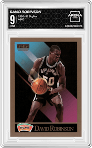 David Robinson from the 1990-91 SkyBox  set graded by Arena Club and given an overall grade of 9.