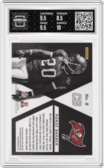 Ronde Barber  from the 2013 Panini Limited set graded by Arena Club and given an overall grade of 9.