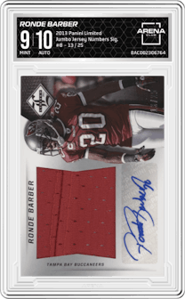 Ronde Barber  from the 2013 Panini Limited set graded by Arena Club and given an overall grade of 9.