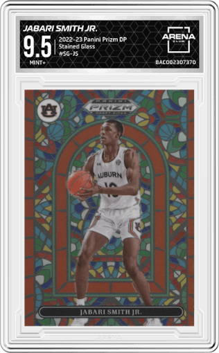 Jabari Smith Jr. from the 2022-23 Panini Prizm Draft Picks set graded by Arena Club and given an overall grade of 9.5.