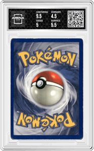 Charizard from the 1999 Pokemon set graded by Arena Club and given an overall grade of 5.