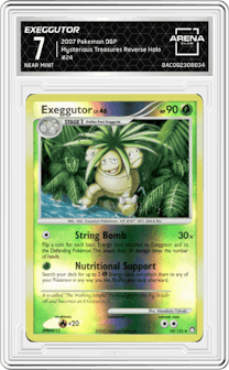 Exeggutor from the 2007 Pokemon D&P set graded by Arena Club and given an overall grade of 7.
