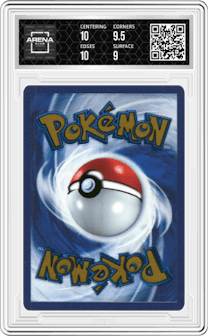 Mew ex from the 2023 Pokemon SV set featuring a Ultra-Premium Collection parallel graded by Arena Club and given an overall grade of 9.5.