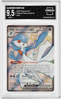 Gardevoir ex from the 2024 Pokemon SV set graded by Arena Club and given an overall grade of 9.5.
