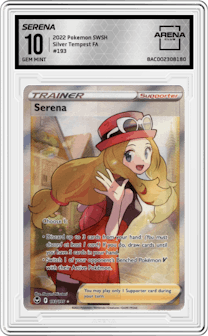 Serena from the 2022 Pokemon SWSH set graded by Arena Club and given an overall grade of 10.