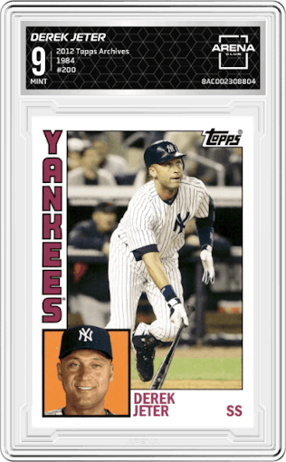 Derek Jeter from the 2012 Topps Archives set graded by Arena Club and given an overall grade of 9.