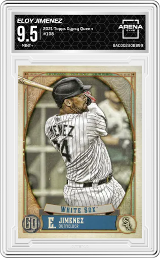 Eloy Jimenez from the 2021 Topps Gypsy Queen set graded by Arena Club and given an overall grade of 9.5.