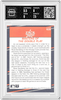 Ozzie Smith/Ryne Sandberg from the 1988 Fleer set graded by Arena Club and given an overall grade of 8.