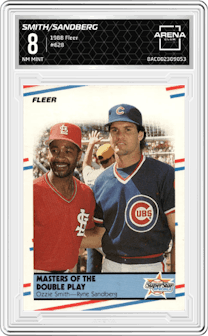 Ozzie Smith/Ryne Sandberg from the 1988 Fleer set graded by Arena Club and given an overall grade of 8.