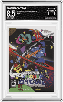 Shohei Ohtani from the 2021-22 Topps Project70 set graded by Arena Club and given an overall grade of 8.5.