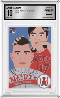 Mike Trout from the 2021-22 Topps Project70 set graded by Arena Club and given an overall grade of 10.