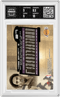 Kobe Bryant from the 2001-02 Hoops Hot Prospects set graded by Arena Club and given an overall grade of 9.