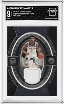 Anthony Edwards from the 2020-21 Panini Crown Royale set graded by Arena Club and given an overall grade of 9.