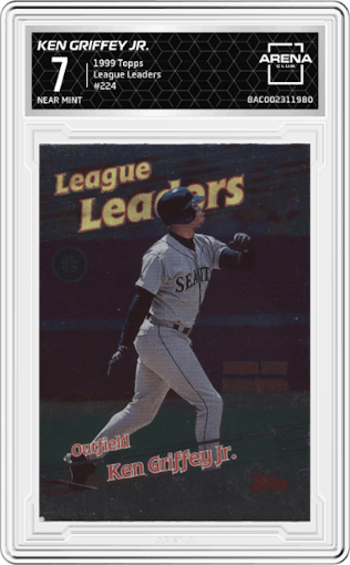 Ken Griffey Jr. from the 1999 Topps set graded by Arena Club and given an overall grade of 7.