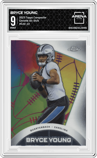 Bryce Young from the 2023 Topps Composite set graded by Arena Club and given an overall grade of 9.