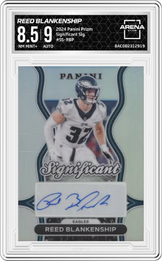 Reed Blankenship from the 2024 Panini Prizm set graded by Arena Club and given an overall grade of 8.5.