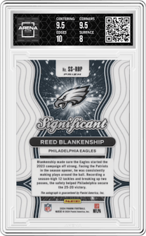 Reed Blankenship from the 2024 Panini Prizm set graded by Arena Club and given an overall grade of 8.5.