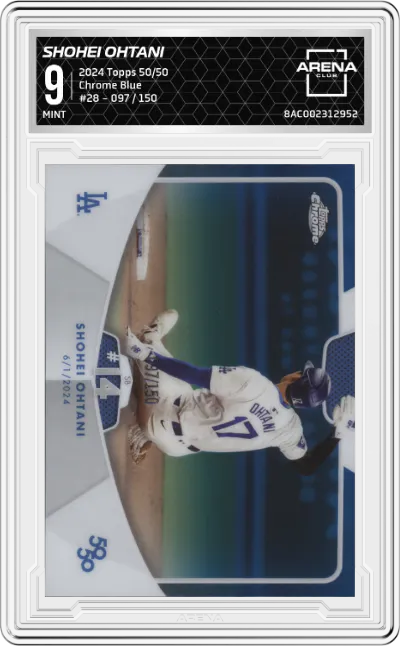 2024 Topps 50/50 Shohei Ohtani Chrome Blue ARENA CLUB 9