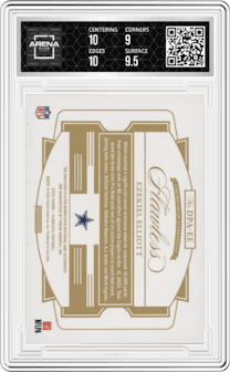 Ezekiel Elliott from the 2023 Panini Flawless set graded by Arena Club and given an overall grade of 9.5.