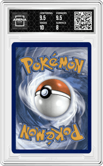 Charizard ex from the 2024 Pokemon SV set graded by Arena Club and given an overall grade of 8.5.