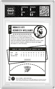 Kenrich Williams from the 2021-22 Panini NBA Hoops set graded by Arena Club and given an overall grade of 8.5.