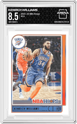 Kenrich Williams from the 2021-22 Panini NBA Hoops set graded by Arena Club and given an overall grade of 8.5.
