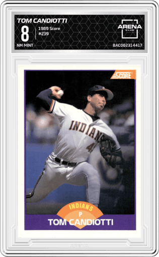 Tom Candiotti  from the 1989 Score set graded by Arena Club and given an overall grade of 8.