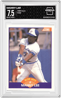 Manny Lee from the 1989 Score set graded by Arena Club and given an overall grade of 7.5.