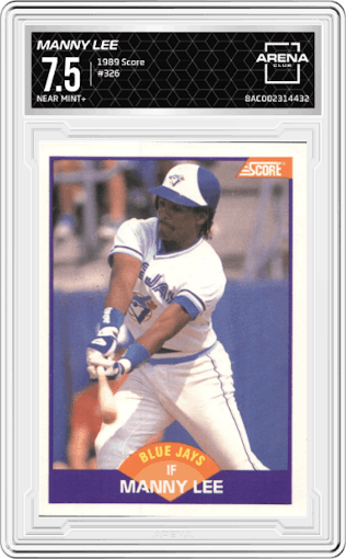 Manny Lee from the 1989 Score set graded by Arena Club and given an overall grade of 7.5.