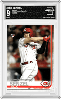 Nick Senzel from the 2019 Topps Update  set graded by Arena Club and given an overall grade of 9.