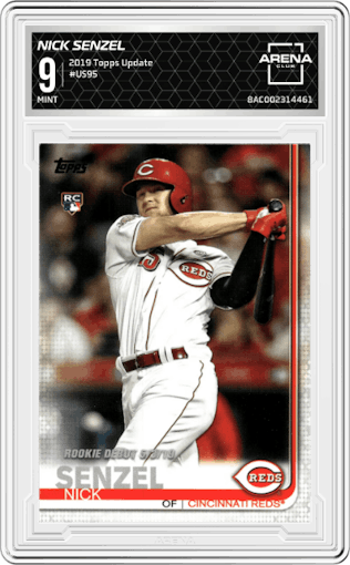Nick Senzel from the 2019 Topps Update  set graded by Arena Club and given an overall grade of 9.