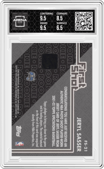 Jeryl Sasser from the 2001-02 Topps Xpectations set graded by Arena Club and given an overall grade of 7.