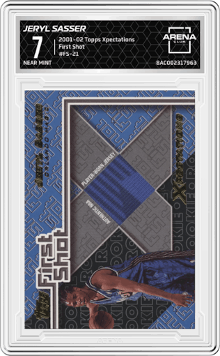 Jeryl Sasser from the 2001-02 Topps Xpectations set graded by Arena Club and given an overall grade of 7.