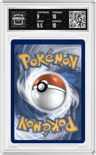 Gengar VMAX from the 2021 Pokemon SWSH set graded by Arena Club and given an overall grade of 9.5.