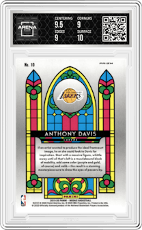Anthony Davis from the 2019-20 Panini Mosaic  set graded by Arena Club and given an overall grade of 9.5.