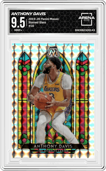 Anthony Davis from the 2019-20 Panini Mosaic  set graded by Arena Club and given an overall grade of 9.5.
