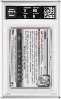 Vaughn Grissom from the 2020 Bowman Chrome set graded by Arena Club and given an overall grade of 9.5.