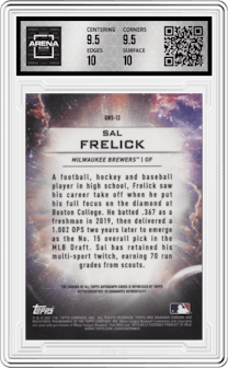 Sal Frelick from the 2021 Bowman Draft set graded by Arena Club and given an overall grade of 10.