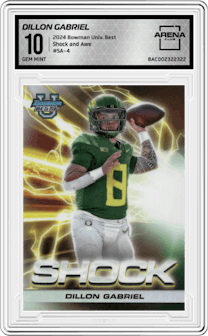 Dillon Gabriel from the 2024 Bowman University Best set graded by Arena Club and given an overall grade of 10.