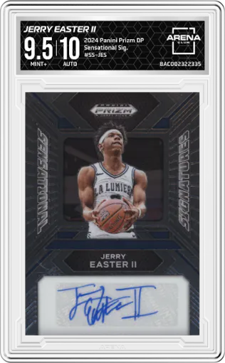 Jerry Easter II from the 2024 Panini Prizm Draft Picks set graded by Arena Club and given an overall grade of 9.5.