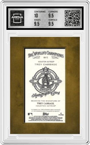 Trey Cabbage from the 2024 Topps Allen & Ginter set graded by Arena Club and given an overall grade of 10.