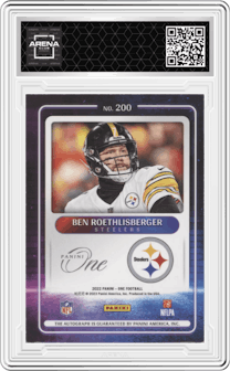 Ben Roethlisberger  from the 2023 Panini One set graded by Arena Club and given an overall grade of 0.