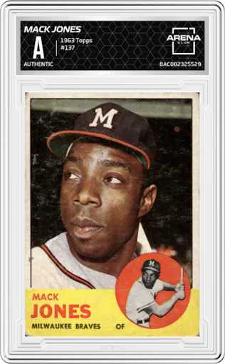 Mack Jones from the 1963 Topps set graded by Arena Club.