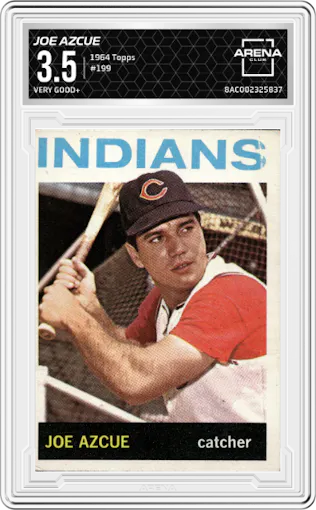 Joe Azcue from the 1964 Topps set graded by Arena Club and given an overall grade of 3.5.