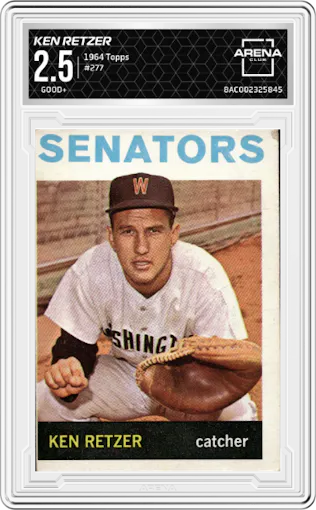 Ken Retzer from the 1964 Topps set graded by Arena Club and given an overall grade of 2.5.