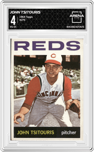 John Tsitouris from the 1964 Topps set graded by Arena Club and given an overall grade of 4.