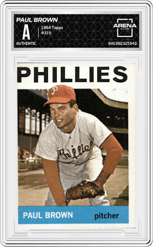 Paul Brown from the 1964 Topps set graded by Arena Club.