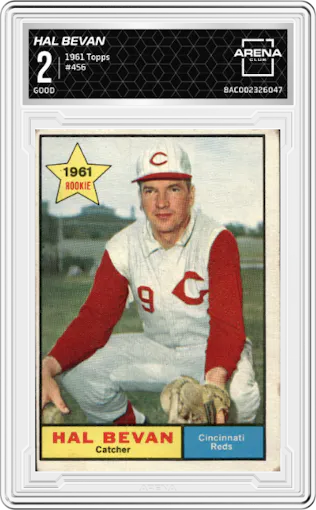 Hal Bevan from the 1961 Topps set graded by Arena Club and given an overall grade of 2.